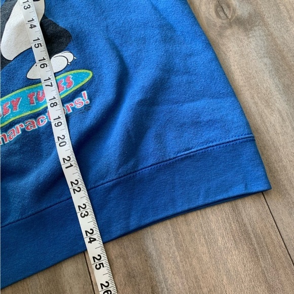 Vtg 90s 1997 Looney Tunes boxy crewneck sweatshirt blue L/XL - Picture 7 of 9